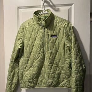 Patagonia Light Green Quilted Pullover